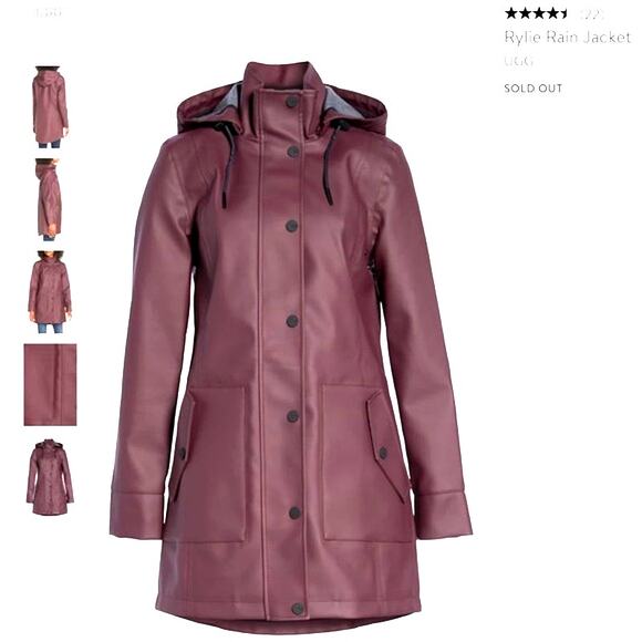 UGG Jackets & Blazers - UGG Rylie Rain Jacket Trench - Women's Small - Rubberized - Burgundy